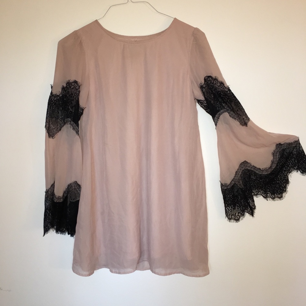 Light pink and black dress